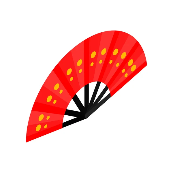 Röd öppen hand fan ikon, isometrisk 3d-stil — Stock vektor