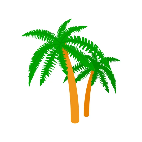 Twee palmen pictogram, isometrische 3D-stijl — Stockvector