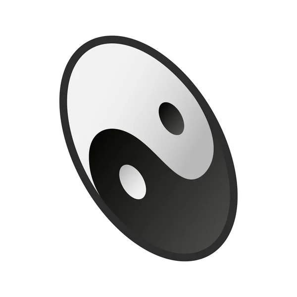 Ying yang ikona, izometryczny styl 3d — Wektor stockowy