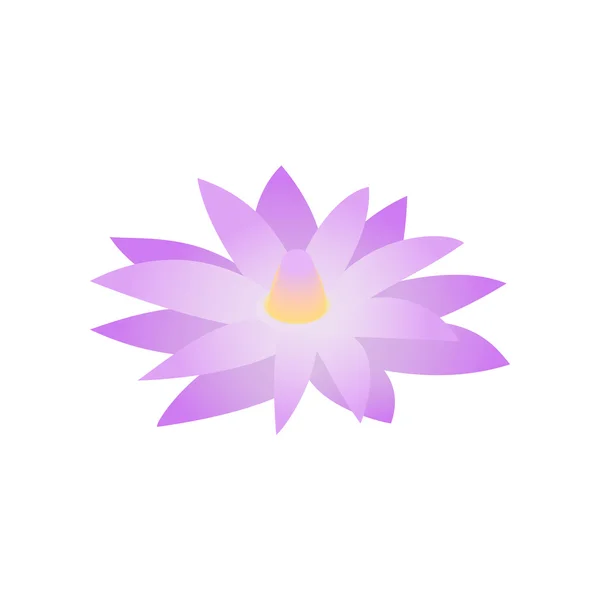 Blue Lotus of Egypt icon, isometric 3d style — Stock Vector