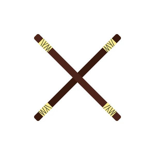 Espada de madera bokken icono plano — Archivo Imágenes Vectoriales