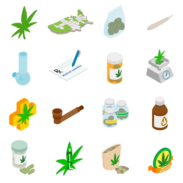 Icônes de marijuana médicale — Image vectorielle