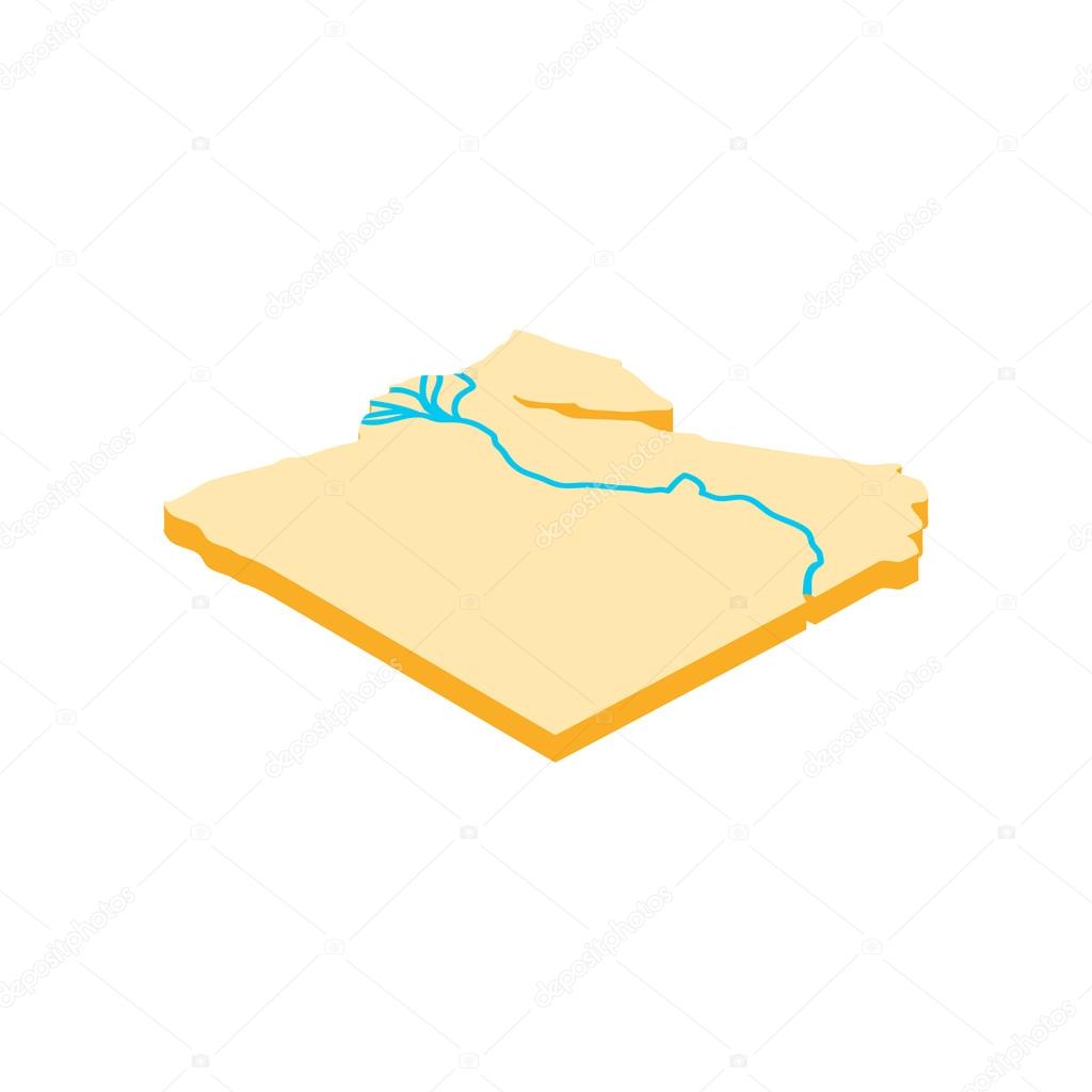 Nile river icon, isometric 3d style