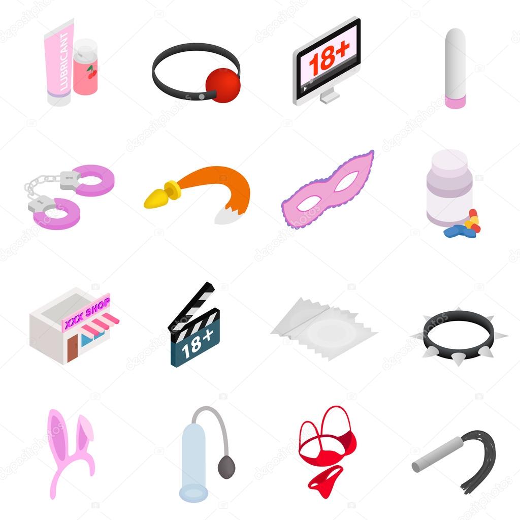 Sex icons, isometric 3d style