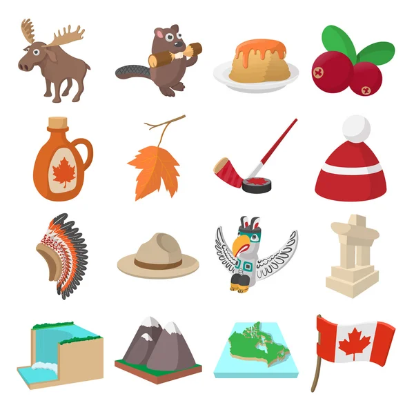 Canada icone cartone animato — Vettoriale Stock