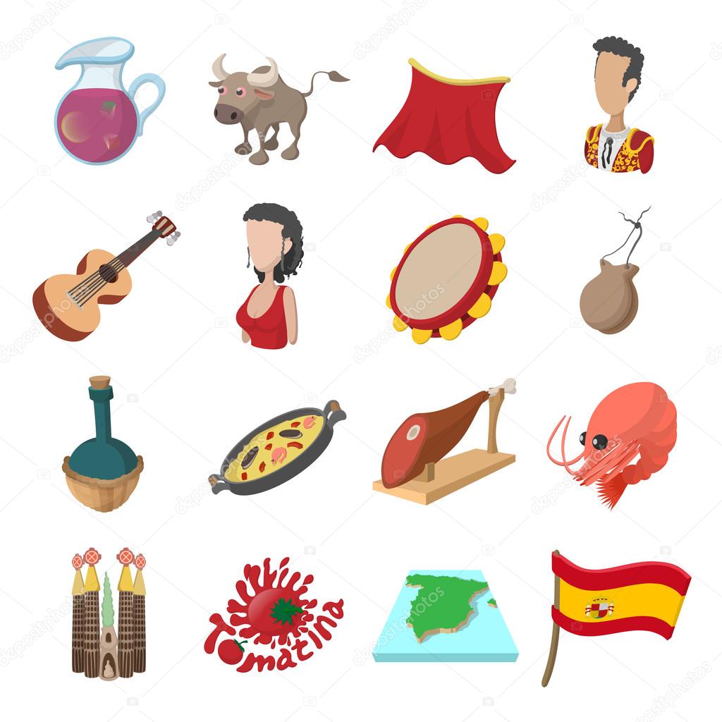 Dessin Facile En Rapport Avec L'espagne Espagne icônes dessin animé image vectorielle par juliarstudio