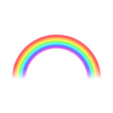 Rainbow icon, realistic style clipart