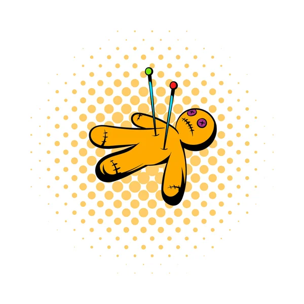 Icono de muñeca vudú, estilo cómic — Vector de stock