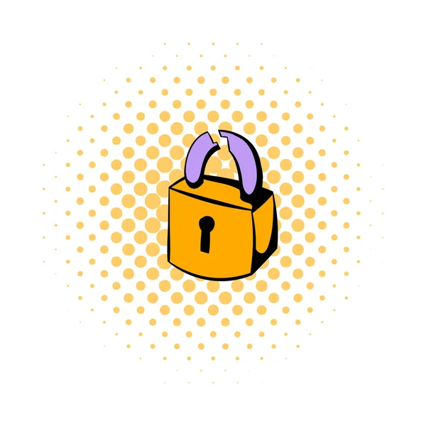 Padlock icon, comics style — Stock Vector