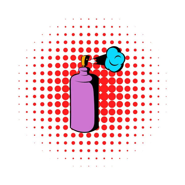 Spray can in use icon, comics style — Stock Vector