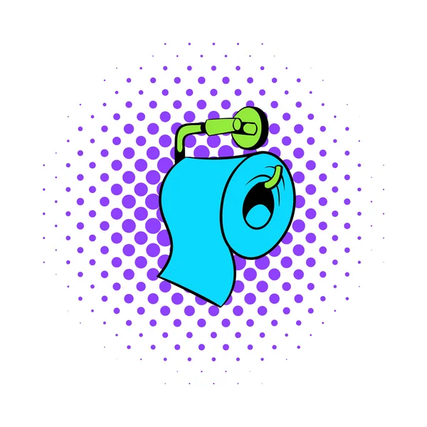 Toilet paper icon, comics style — Stock Vector
