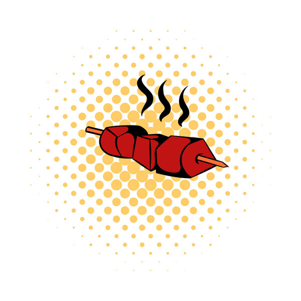 Barbecue Grilled icon, comics style