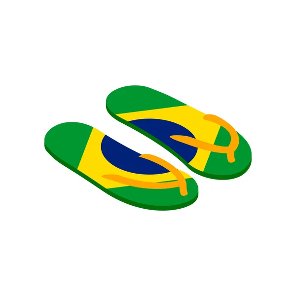 Иконка бразильских шлепанцев, изометрический 3D стиль — стоковый вектор