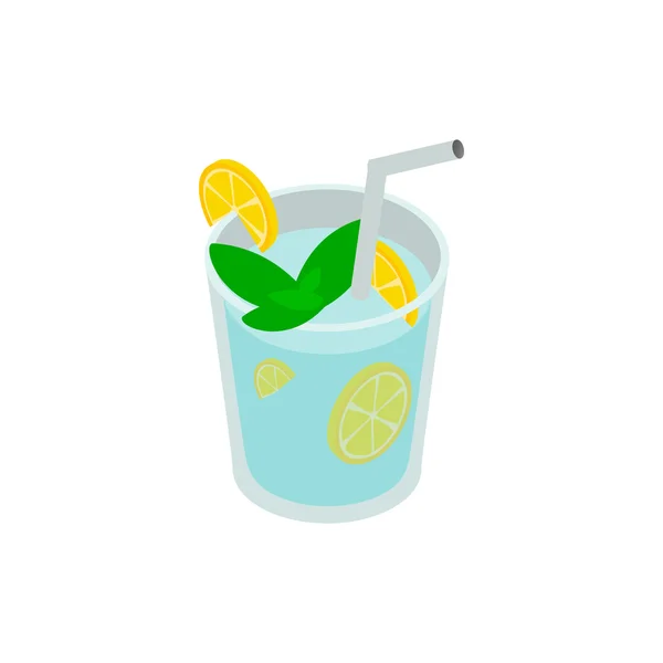 Caipirinha cocktail drinken pictogram, isometrische 3D-stijl — Stockvector