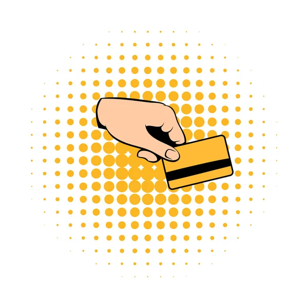 Credit card in strips handpictogram — Stockvector