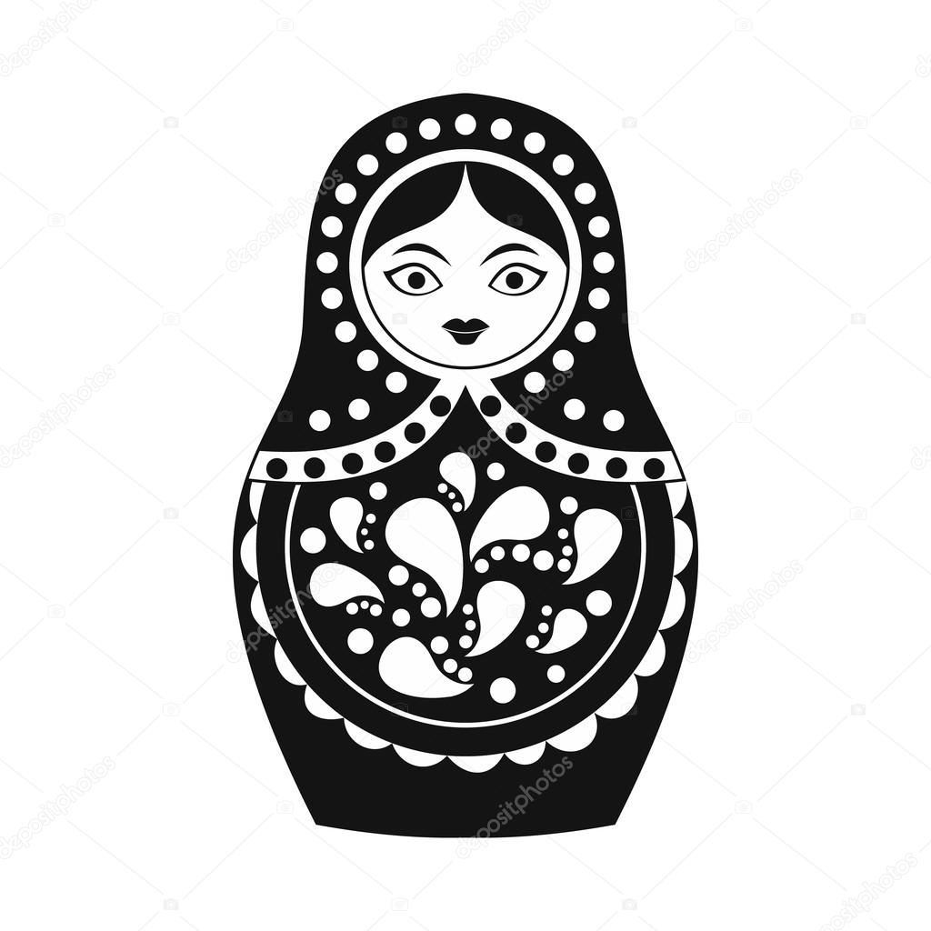 Russian matryoshka icon, simple style