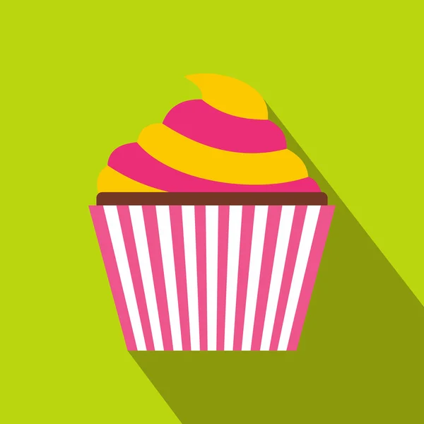Cupcake-Ikone, flacher Stil — Stockvektor