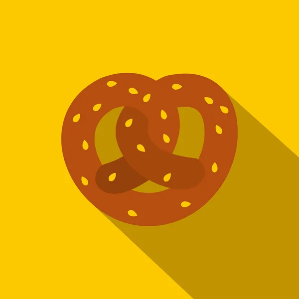 Icono Pretzel, estilo plano — Archivo Imágenes Vectoriales