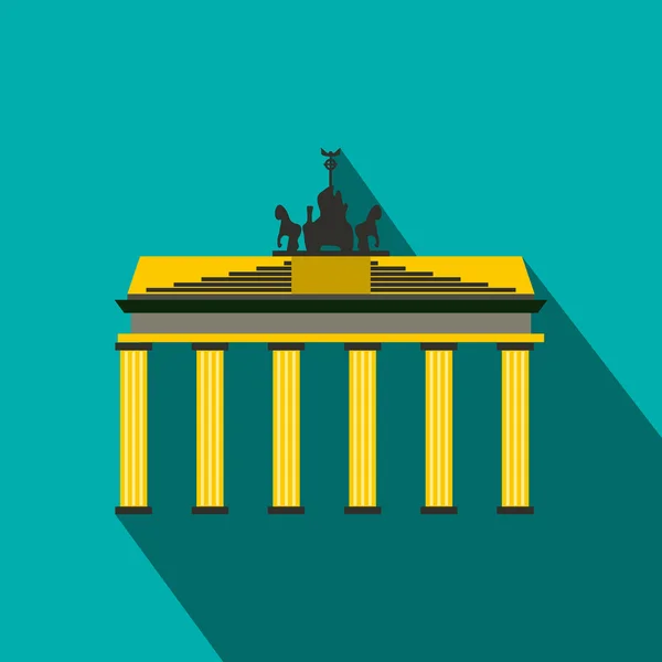 Brandenburg gate pictogram in vlakke stijl — Stockvector