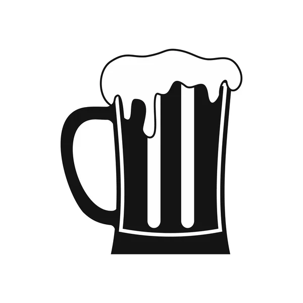 Korsó sör ikon, egyszerű stílus — Stock Vector