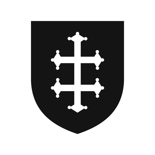 Heraldische Kruis van Frankrijk op een pictogram van het schild — Stockvector