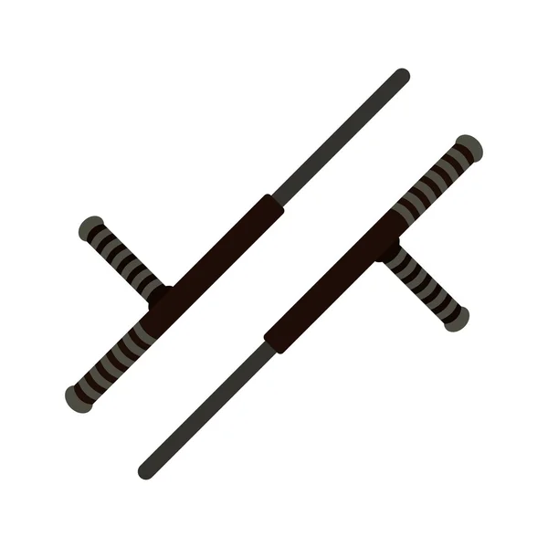 Tonfa weapon flat icon — Stock Vector