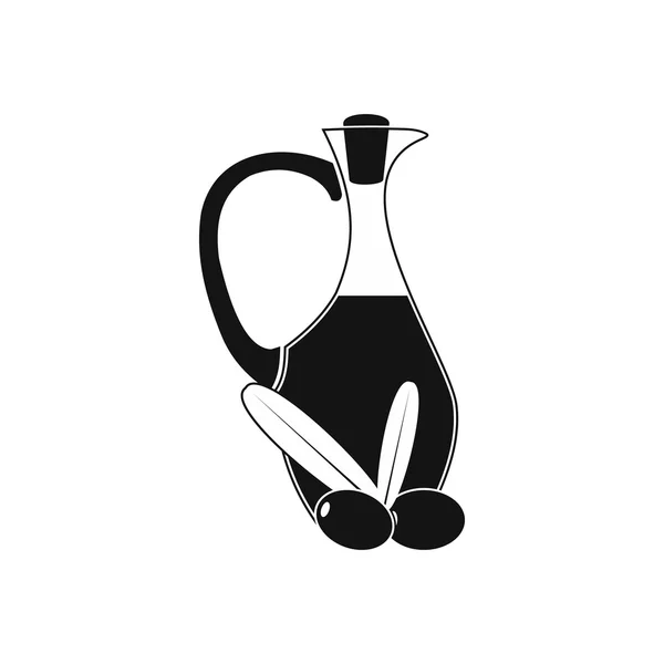 Bottiglia di icona olio d'oliva, stile semplice — Vettoriale Stock