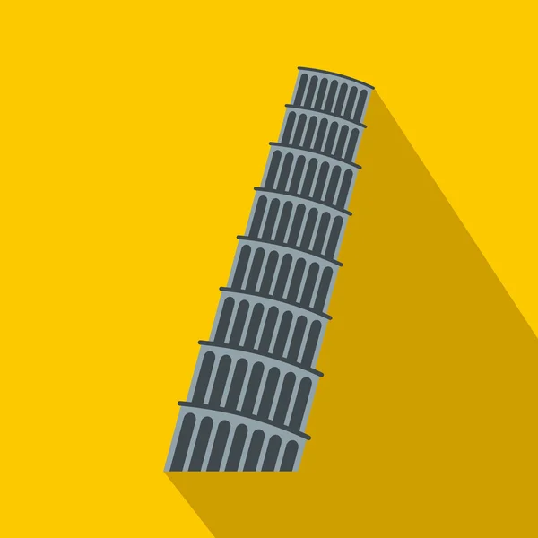Pisa torony ikon, lapos stílusú — Stock Vector
