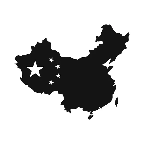 中国のアイコン、シンプルなスタイルの地図 — ストックベクタ