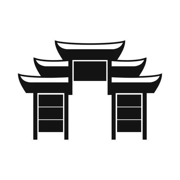 Icône du temple chinois, style simple — Image vectorielle