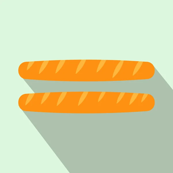 Zwei französische Baguettes im flachen Stil — Stockvektor