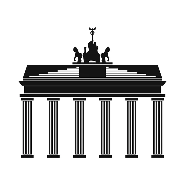 Brandenburg gate pictogram in eenvoudige stijl — Stockvector
