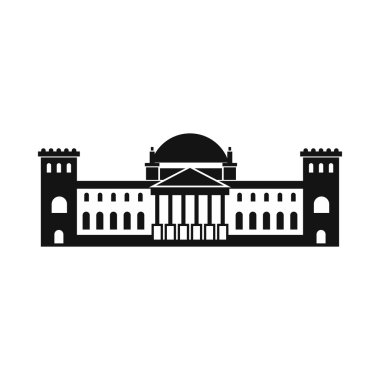 German Reichstag building icon, flat style clipart