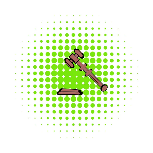 Judge gavel icon, comics style — Stock Vector