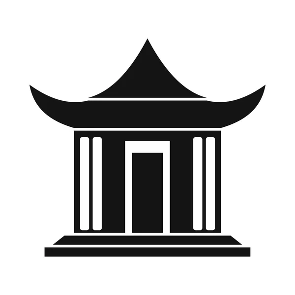 Tradycyjny chiński dom ikona, prosty styl — Wektor stockowy