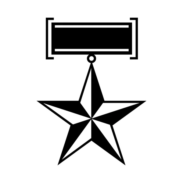 Star Medaillen-Ikone aus dem Zweiten Weltkrieg, einfacher Stil — Stockvektor