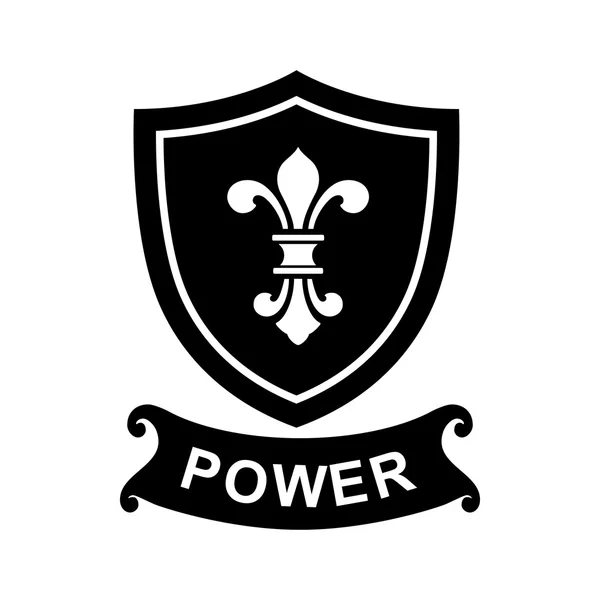 Lírio heráldico da França em um ícone de escudo — Vetor de Stock