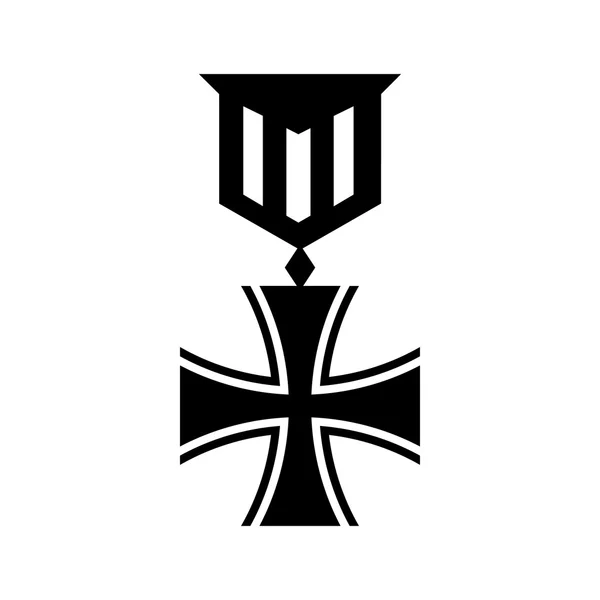 Vieille icône de médaille allemande, style simple — Image vectorielle