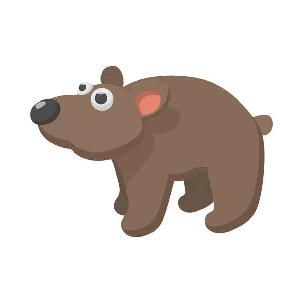 Oso marrón icono, estilo de dibujos animados — Vector de stock