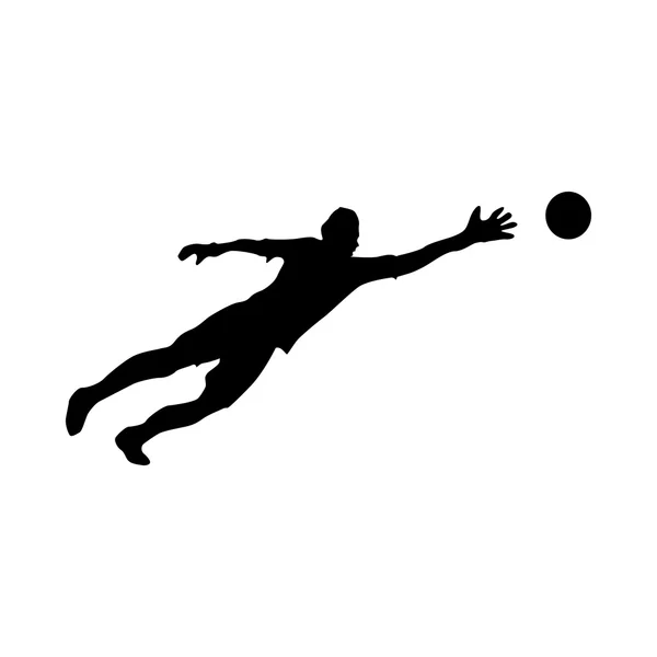 Voetbaldoelman silhouet — Stockvector