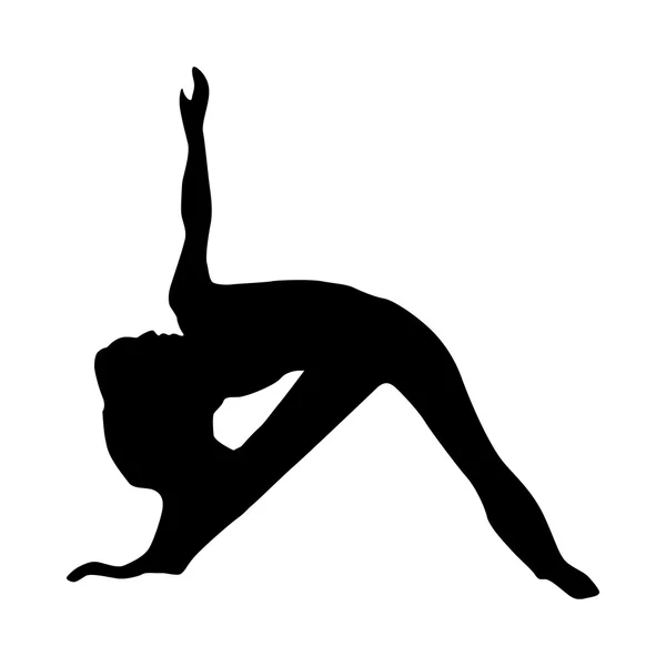 Silhouette yoga noir — Image vectorielle