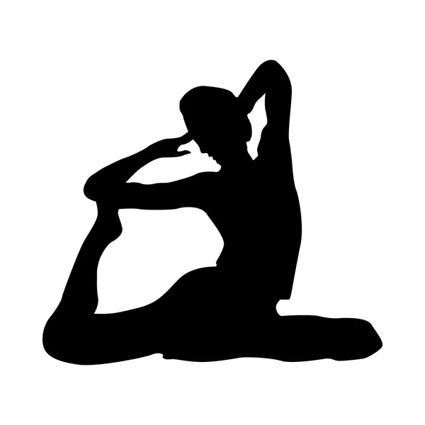 Yoga silhouet zwart — Stockvector