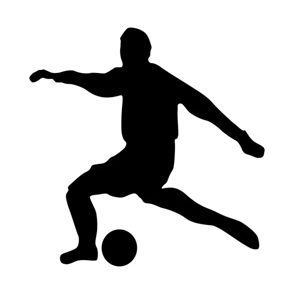 Fútbol portero silueta — Vector de stock