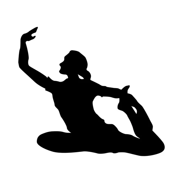 Yoga Silhouette schwarz — Stockvektor