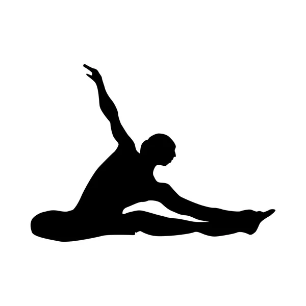 Silueta de yoga negro — Archivo Imágenes Vectoriales