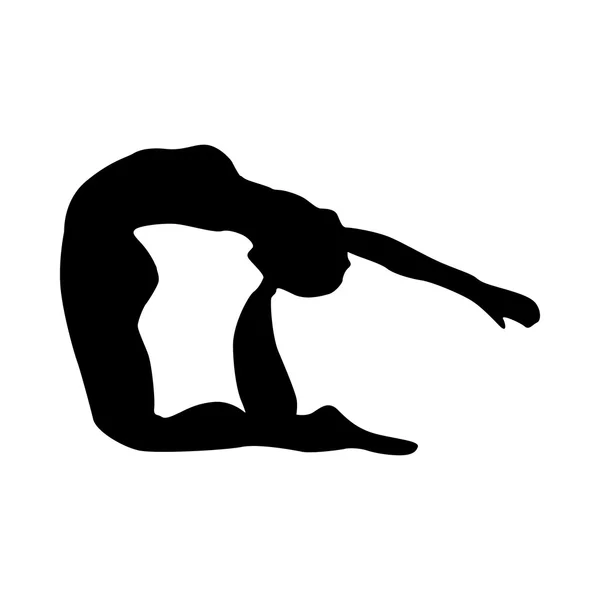 Yoga silhouet zwart — Stockvector