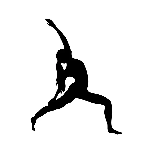 Yoga silhuett svart — Stock vektor