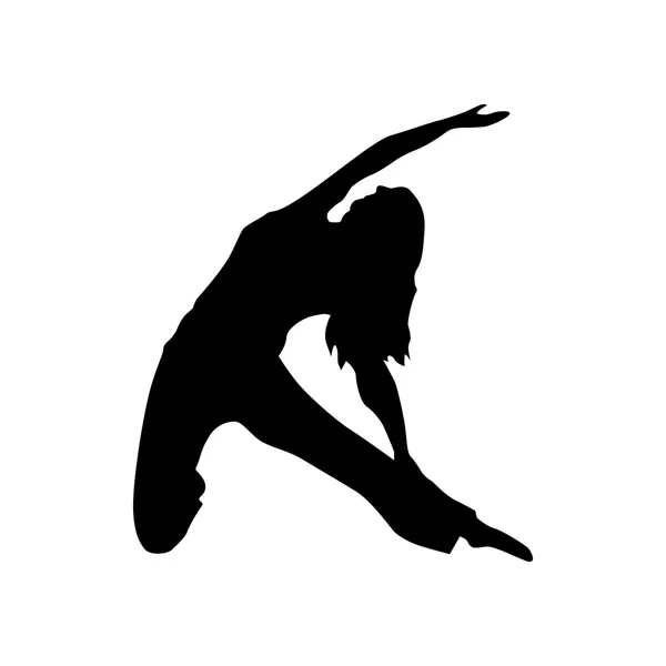 Силуэт йоги чёрный — стоковый вектор