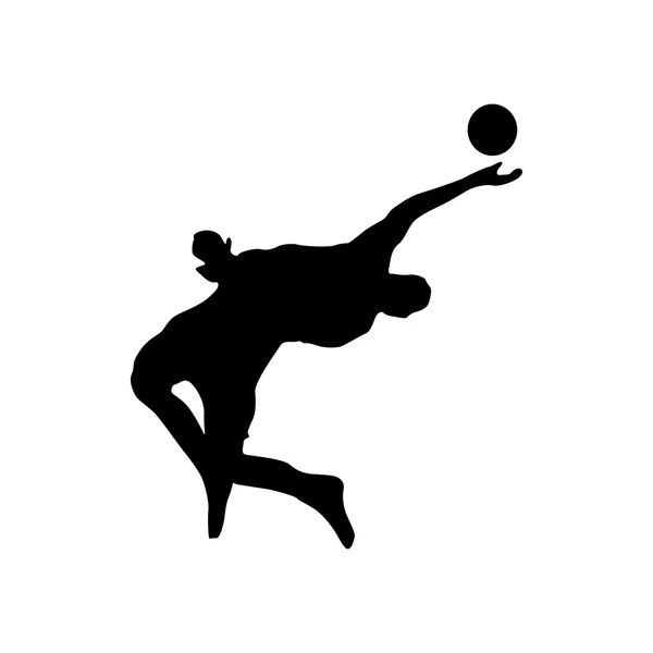 Voetbaldoelman silhouet — Stockvector