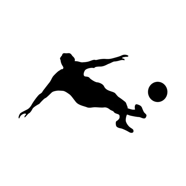 Voetbaldoelman silhouet — Stockvector